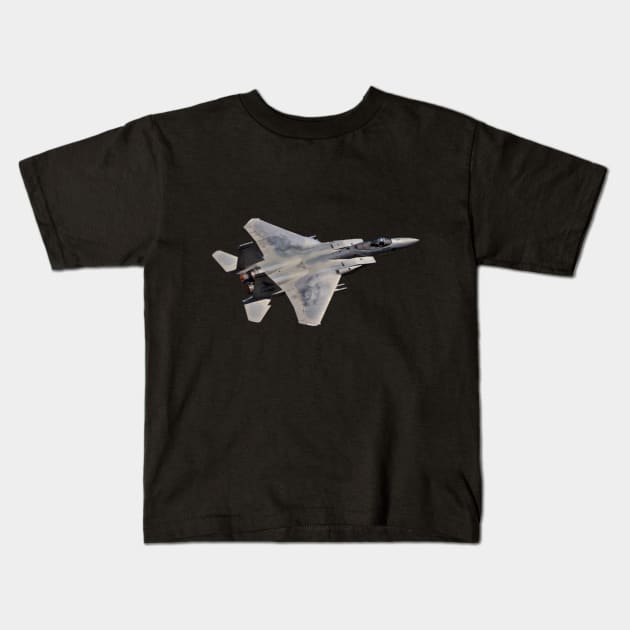 F-15C Eagle afterburner no background Kids T-Shirt by acefox1